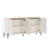 2-Piece Abbey Accent Cabinet and Sideboard in Maple and Off White - Ornate Home