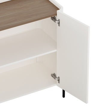 2-Piece Abbey Accent Cabinet and Sideboard in Maple and Off White - Ornate Home