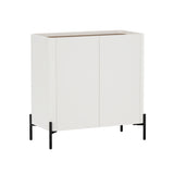 2-Piece Abbey Accent Cabinet and Sideboard in Maple and Off White - Ornate Home