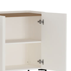 2-Piece Abbey Accent Cabinet and Sideboard in Maple and Off White - Ornate Home