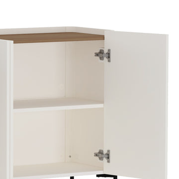 2-Piece Abbey Accent Cabinet and Sideboard in Maple and Off White - Ornate Home