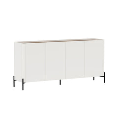2-Piece Abbey Accent Cabinet and Sideboard in Maple and Off White - Ornate Home