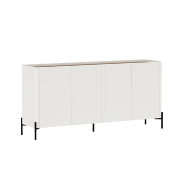 2-Piece Abbey Accent Cabinet and Sideboard in Maple and Off White - Ornate Home