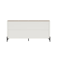 2-Piece Abbey Accent Cabinet and Sideboard in Maple and Off White - Ornate Home