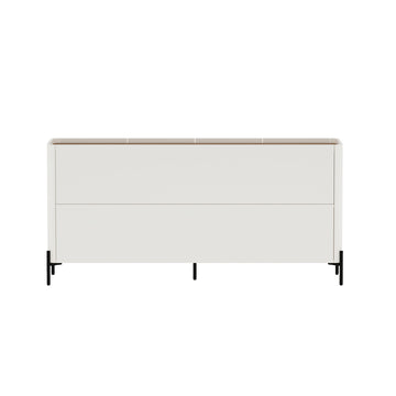 2-Piece Abbey Accent Cabinet and Sideboard in Maple and Off White - Ornate Home