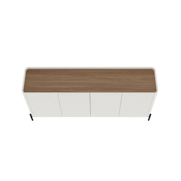 2-Piece Abbey Accent Cabinet and Sideboard in Maple and Off White - Ornate Home