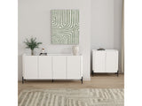 2-Piece Abbey Accent Cabinet and Sideboard in White - Ornate Home