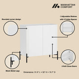 2-Piece Abbey Accent Cabinet and Sideboard in White - Ornate Home
