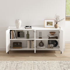 2-Piece Abbey Accent Cabinet and Sideboard in White - Ornate Home