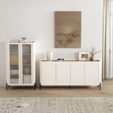 2-Piece Abbey Bookcase and Sideboard in Maple and Off White - Ornate Home
