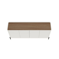 2-Piece Abbey Bookcase and Sideboard in Maple and Off White - Ornate Home