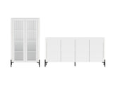 2-Piece Abbey Bookcase and Sideboard in White - Ornate Home