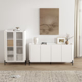 2-Piece Abbey Bookcase and Sideboard in White - Ornate Home