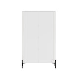 2-Piece Abbey Bookcase and Sideboard in White - Ornate Home