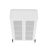 2-Piece Abbey Bookcase and Sideboard in White - Ornate Home