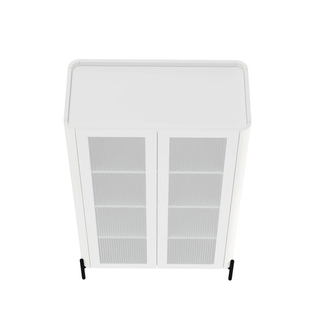 2-Piece Abbey Bookcase and Sideboard in White - Ornate Home