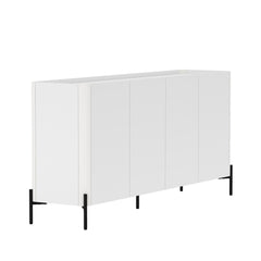 2-Piece Abbey Bookcase and Sideboard in White - Ornate Home