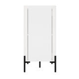 2-Piece Abbey Bookcase and Sideboard in White - Ornate Home