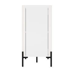 2-Piece Abbey Bookcase and Sideboard in White - Ornate Home