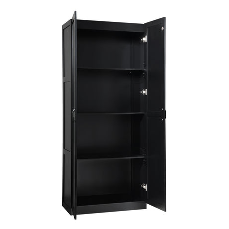 2-Piece Cornelia Storage Closet 1.0 and 2.0 in Black - Ornate Home