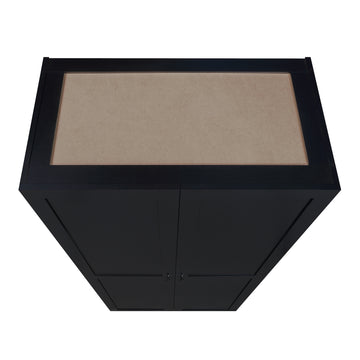 2-Piece Cornelia Storage Closet 1.0 and 2.0 in Black - Ornate Home