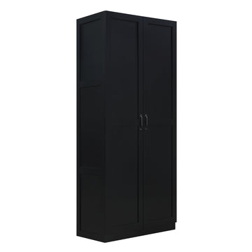 2-Piece Cornelia Storage Closet 1.0 and 2.0 in Black - Ornate Home