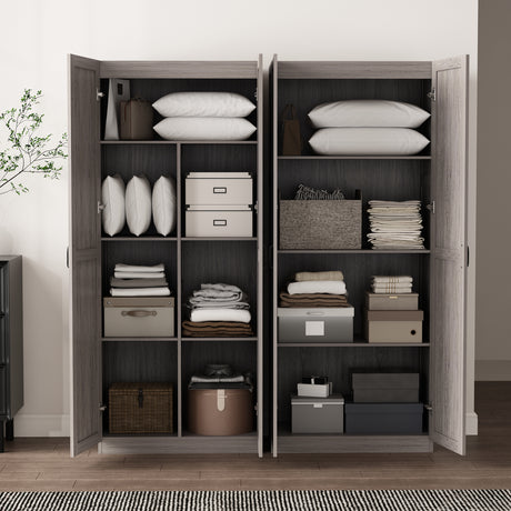 2-Piece Cornelia Storage Closet 1.0 and 2.0 in Grey - Ornate Home