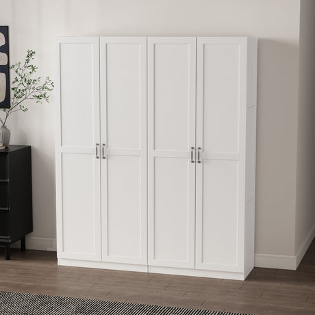 2-Piece Cornelia Storage Closet 1.0 and 2.0 in White - Ornate Home