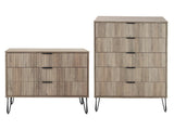 2-Piece DUMBO 5-Drawer Tall Dresser and DUMBO 3-Drawer Standard Dresser in Rustic Grey - Ornate Home
