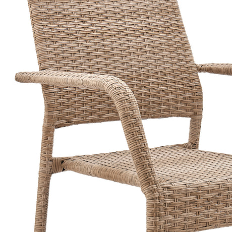 2-Piece Genoa Patio Dining Armchair in Nature Tan Weave - Ornate Home