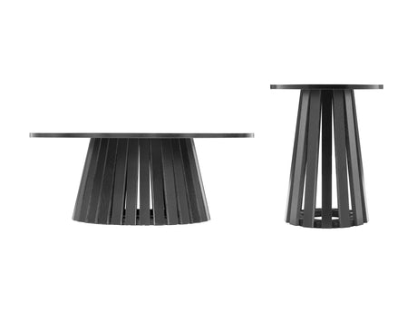 2-Piece Layla Coffee and End Table in Black - Ornate Home