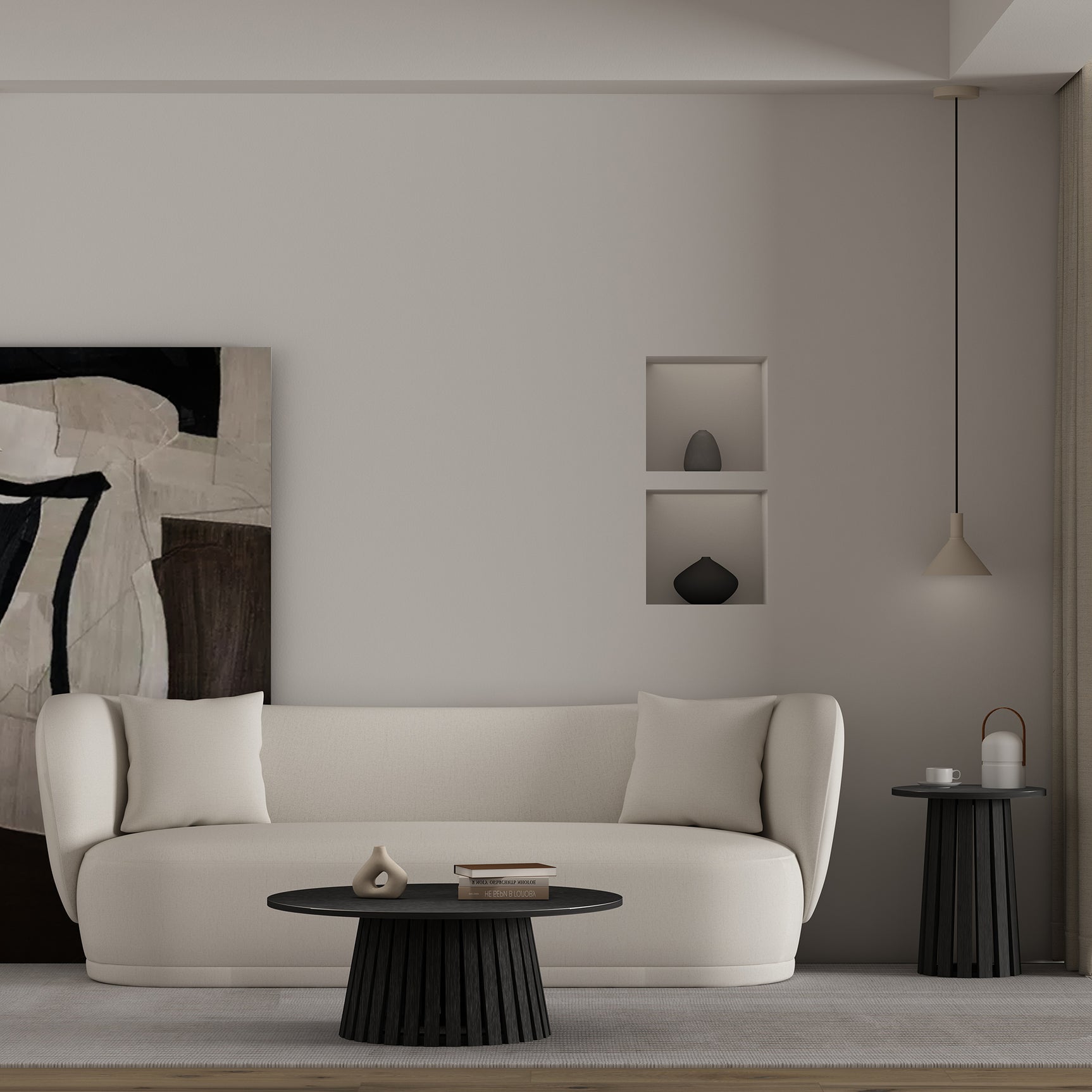 2-Piece Layla Coffee and End Table in Black - Ornate Home