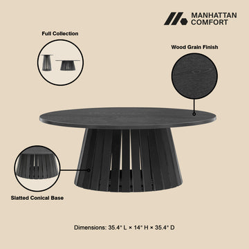 2-Piece Layla Coffee and End Table in Black - Ornate Home