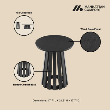 2-Piece Layla Coffee and End Table in Black - Ornate Home