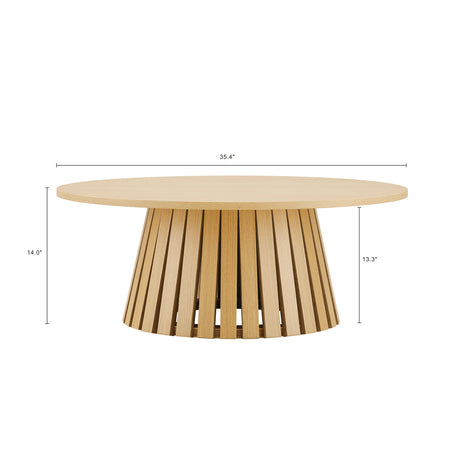 2-Piece Layla Coffee and End Table in Natural Oak - Ornate Home