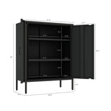 2-Piece Naomi Accent Cabinet and Storage Cabinet in Black - Ornate Home
