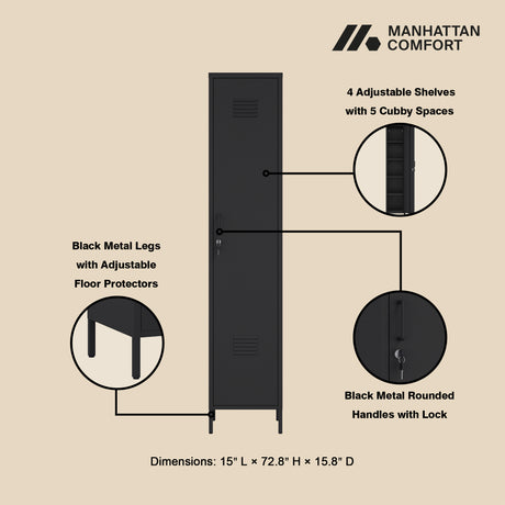 2-Piece Naomi Accent Cabinet and Storage Cabinet in Black - Ornate Home