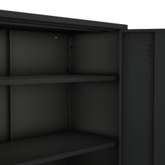 2-Piece Naomi Accent Cabinet and Storage Cabinet in Black - Ornate Home