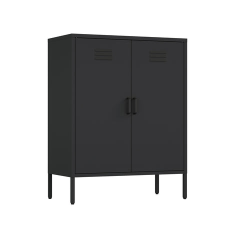2-Piece Naomi Accent Cabinet and Storage Cabinet in Black - Ornate Home