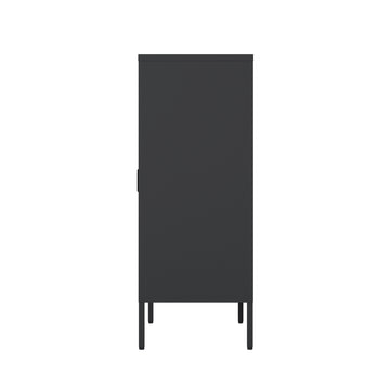 2-Piece Naomi Accent Cabinet and Storage Cabinet in Black - Ornate Home