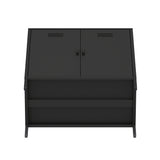 2-Piece Naomi Accent Cabinet and Storage Cabinet in Black - Ornate Home