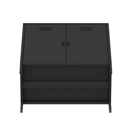 2-Piece Naomi Accent Cabinet and Storage Cabinet in Black - Ornate Home