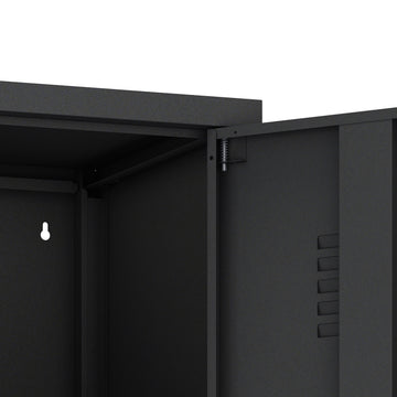 2-Piece Naomi Accent Cabinet and Storage Cabinet in Black - Ornate Home