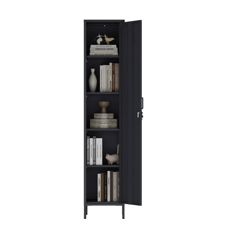 2-Piece Naomi Accent Cabinet and Storage Cabinet in Black - Ornate Home