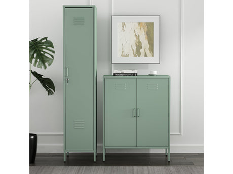 2-Piece Naomi Accent Cabinet and Storage Cabinet in Green - Ornate Home