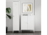 2-Piece Naomi Accent Cabinet and Storage Cabinet in White - Ornate Home