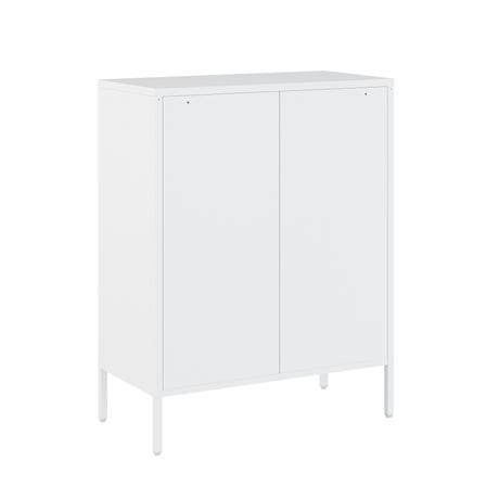 2-Piece Naomi Accent Cabinet and Storage Cabinet in White - Ornate Home
