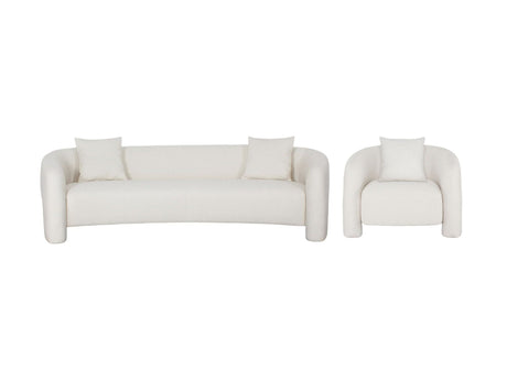 2-Piece Sylvia Sofa and Accent Chair in Angora - Ornate Home