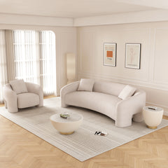 2-Piece Sylvia Sofa and Accent Chair in Angora - Ornate Home