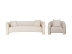 2-Piece Sylvia Sofa and Accent Chair in Gold Dust - Ornate Home